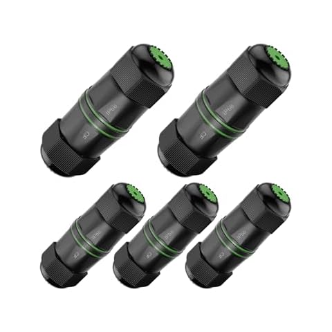 LEENUE Waterproof RJ45 Coupler Shielded 5-Pack, IP68 Small Outdoor Ethernet Connector Female to Female Extender PoE for CAT6/CAT5E/CAT5 Network Cables Cover