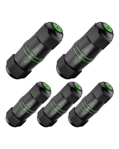 IP68 Waterproof RJ45 Coupler Cat6(3.48in), 1Gbps/250MHz, 5 Pack