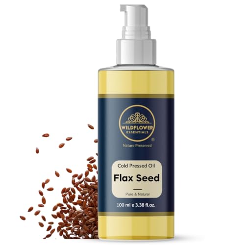 Image of Pure Flax Seed Oil (Linum usitatissimum) Cold Pressed | Pure & Natura | For Diluting Essential Oils | For Skin & Massage | Men & Women (100ml)