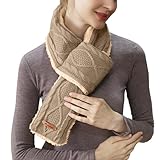 [veolaimy] 電熱マフラー USB充電式 加熱スカーフ 裹起毛 ふわふわ 無地 軽量 防寒 あったかい 電熱スカーフ ネックウォーマー 襟巻き 暖かい 発熱 頸椎 温め 男女兼用 スキー 自転車 クリスマス 新年 お歳暮 プレゼント(グレー,Free Size)