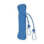 Lkw Ogechi 20M 15M 10M Heavy Duty Polyester Washing Line Rope with Hooks, 10mm Steel Core Clotheslines, Weather Resistant Multipurpose Washing Line Rope, Garden Outdoor Laundry Clothes Lines (20M)