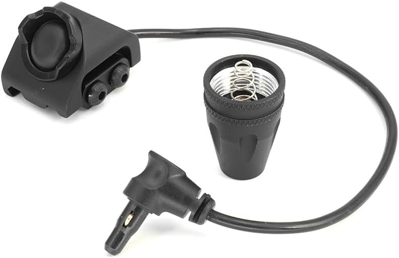 Flashlight Crane Type Interface Tail Cap Base & Crane Port Plug Remote Pressure Switch Button Combo,Compatible With M300A M323V M600B M600C M600V M340 M640 Series Scout Flashlight Torch Accessories