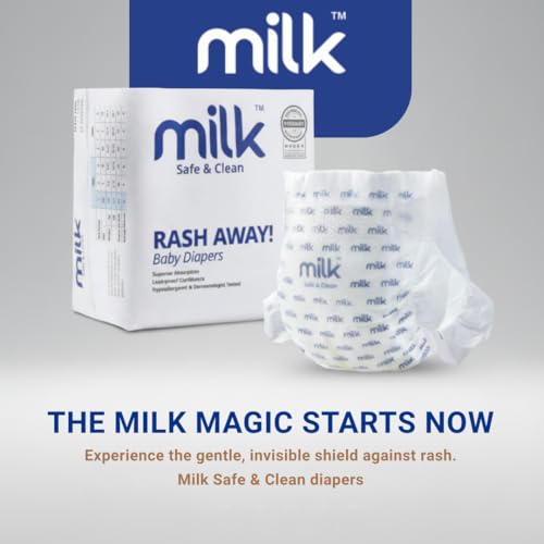 Image of Milk Baby Diaper Yoga Pants Size M, 42 Count, 6-11 kg, Rash Protection, Leak-Proof, Ultra Soft Pull-Up Pants for Babies