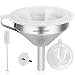 HAUSPROFI Stainless Steel Funnel, 13cm 304 Stainless Steel Kitchen Funnel with 200 Mesh Food Filter Strainer for Transferring Liquids, Oil, Making Jam (5 Inch)