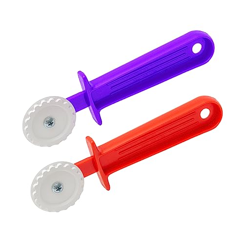Fluted Pastry Wheel Cutter with Rolling Tool for Cutting and Sealing Ravioli, Pasta, Dough - Kitchen Pastry Crimper and Ravioli Cutter Wheel, 2 Pcs, OFXDD