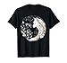 Yin Yang Of White And Black Wolves With Flower Wolf Lover T-Shirt