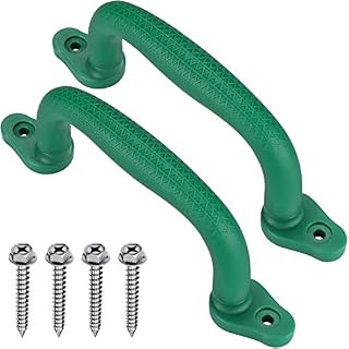 SELEWARE Playground Safety Handles,Non-Slip Plastic Kids Playground Grab Handles, Hand Grip Bar for Playhouse,Treehouse, Climbing Frame, Jungle Gym,Swing Set Accessories Playset Handles, 2 Pack