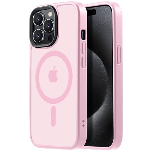 Tigowos Magnetic for iPhone 15 Pro Case, Light Pink