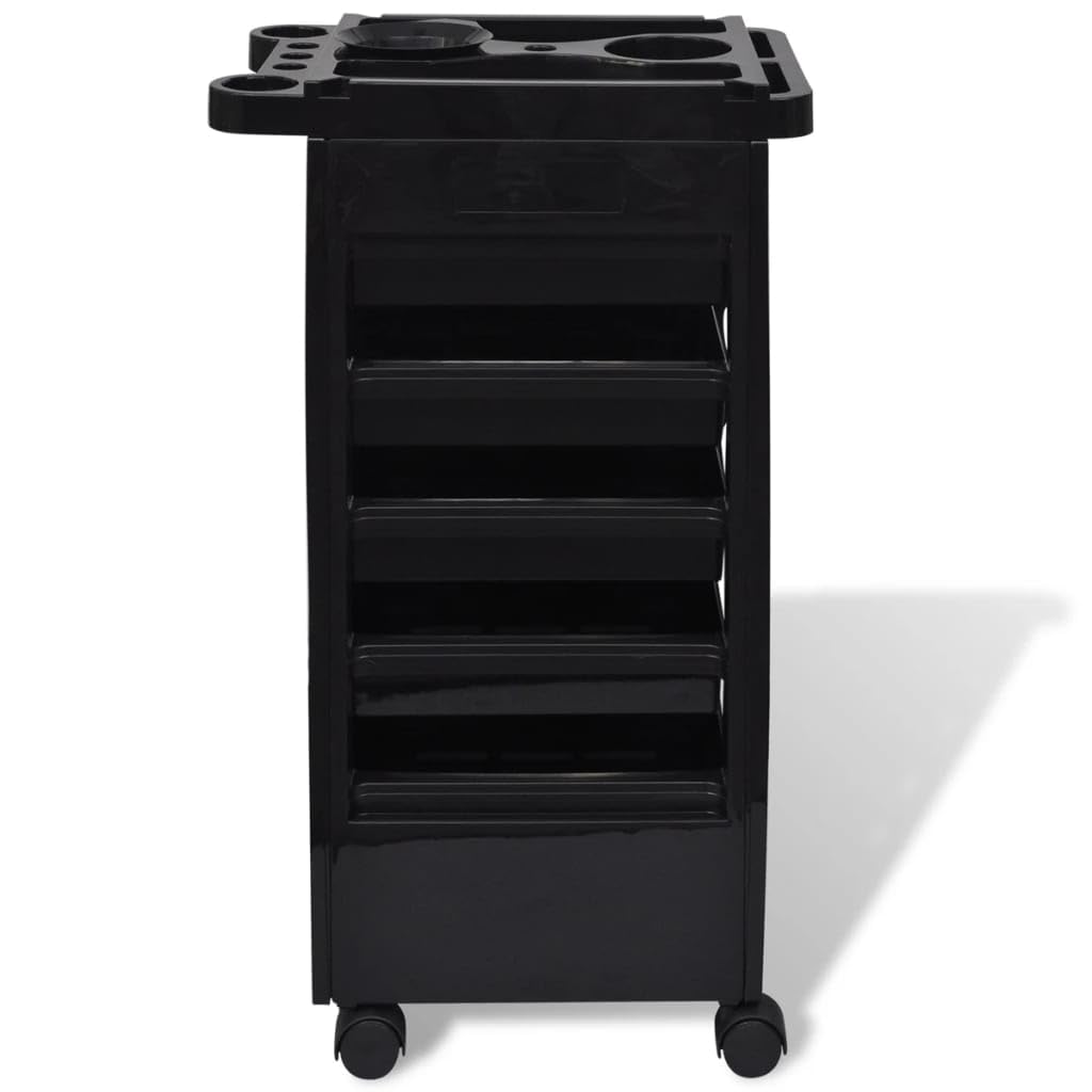 SKM Carrito de plástico con Ruedas para peluquerías,Salud y Belleza,Cuidado Personal,Cuidado lar,Negro,5.2 kg,110104