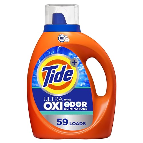 Tide Ultra Oxi with Odor Eliminators Liquid Laundry Detergent, 59 Loads, HE Compatible