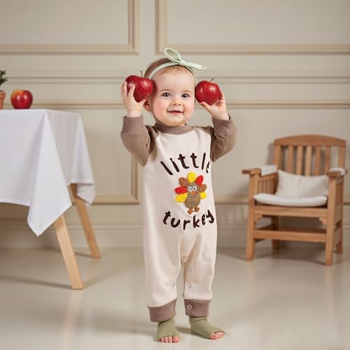 My First Thanksgiving Baby Boy Girl Outfit Little Turkey Romper Jumpsuit Cute Newborn Thanksgiving Clothes2