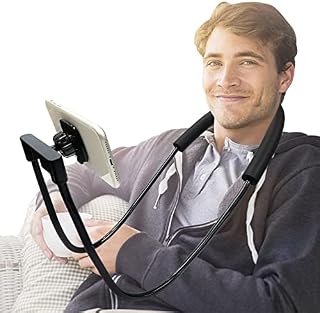 ZCGEL Hanging on Neck Cell Phone Mount Holder Flexible Phone Holder,Mobile Stands for Smart Phones,Universal Smart Mobile Phone Stand for Multiple Functions (Black)