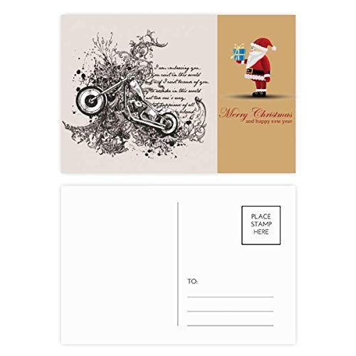 Cartes postales motif floral et moto Lot de 20 cartes pour vœux et anniversaires