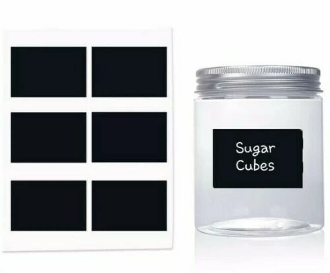 Haoser 50 Pieces Waterproof Chalkboard Labels, Blackboard Sticker for Jars, Canisters, Kilner Jars, Scrapbooking, Food Storage Labels, Weddings (5 x 3 cm, Black)