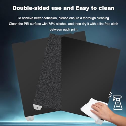 Image of 310x315mm Black Build Plate for K1 MAX /Ender 3 V3 Plus /CR-10 Smart /Smart Pro, Double Sided Textured PEI+Smooth PEI Flexible Spring Steel Platform Heated Printing Bed for Creality 3D Printer