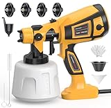 Paint-Sprayer-1000W-HVLP-High-Power-Electric-Spray-Paint-Gun 1400ml High Capacity Container Easy to Clean for Furniture Cabinets Fence Walls Door DIY Works Garden Chairs etc