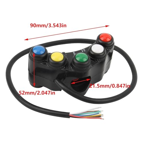 Guidon 22mm commande manuelle robuste 5 boutons pour motocross de course - 2