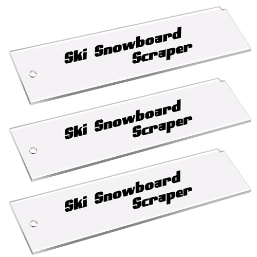 3 Pcs Snowboard Wax Plastic Scraper- Ski Wax Scraper- Ski Snowboard Plastic Scraper for Removing The Extra Cooled Wax (5.1 x 2.3 x 0.2 Inch)