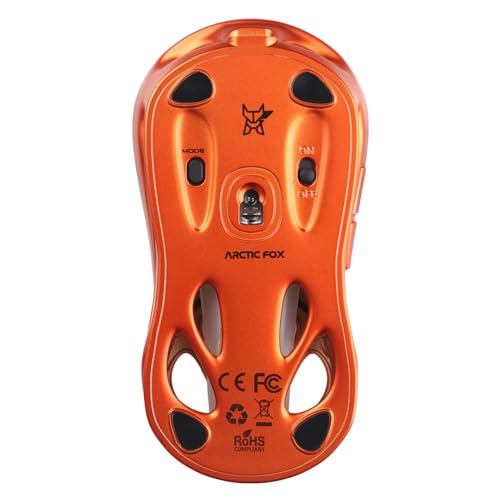Image of Arctic Fox Alien-X Gaming Wireless Mouse, Tri-Mode (2.4G /Bluetooth /Wired), 4800 DPI, 1000Hz Ergonomic Hollow RGB Rechargeable Type-C for Mac /Laptop /iPad /Office (Carroty)