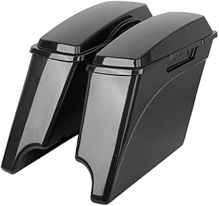 Ambienceo Unpainted Stretched Hard Saddle Bags Saddlebags with Lids For Harley Sportster Dyna