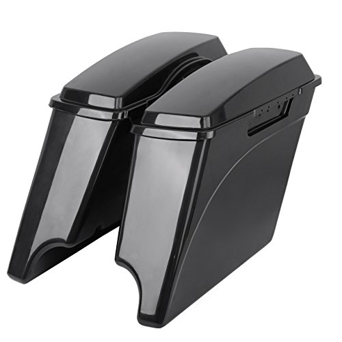 Ambienceo Unpainted Stretched Hard Saddle Bags Saddlebags with Lids For Harley Sportster Dyna