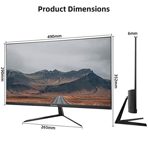 Pisichen Computer Monitor 21.5 Inch Full Hd Pc Monitor 1080P Screen(Hdmi & Vga Ports, Ips Display, 75Hz, 3Ms Response Time, Wall Mounting), Frameless Monitor For Laptop Pc Xbox Ones #TOP5