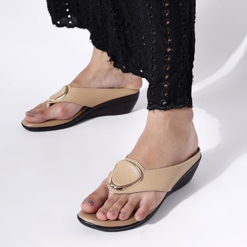 Image of TRASE Women's Fashion Sandal | Faux Leather, Comfortable & Stylish Wedges | Ideal for Casual & Formal Occasions 2 inches heel