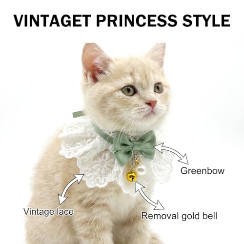 Collar de gato Quafochel con campana extraíble y encaje ajustable 3