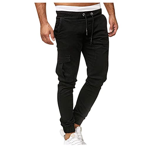 Pantalones Cargo Hombre Anchos Cargo Primavera Pantalon Chándal Clásico Calças Baggy Trekking Ropa Hombre Verão Pantalón Montaña 2025 Nuevo 2#Negro XL