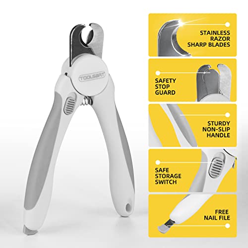 Toolsbat Dog Nail Grinder And Clippers - Upgraded 3-Speed Electric Rechargeable Pet Nail Trimmer With Led Light Super Quiet Paws Grooming Kit Painless Grinding Tool For Large Medium Small Dogs & Cats #TOP4
