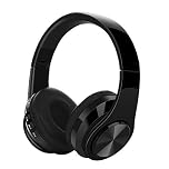 WuXingMeiLi Wireless Bluetooth Headphones Over Ear, Foldable Headphones Hi-Fi Stereo Comfortable Earpads Bluetooth Headsets Wired Mode with Mic for Cellphone PC TV (Type1 black)