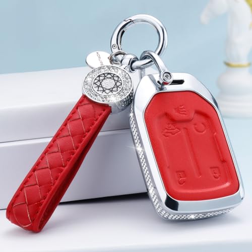 Coque clé GMC Terrain pour Suburban et Tahoe : étui cuir rouge vie quotidienne