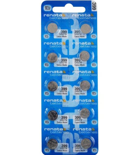 Image of Renata 399 SR927W Batteries - 1.55V Silver Oxide 399 Watch Battery (10 Count)