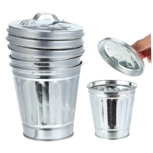 Alipis 3pcs Mini Papelera Metálica con Tapa miniatura 1