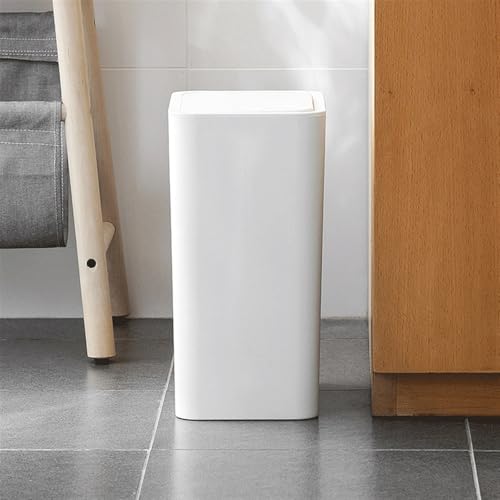 Caneca de basura de plástico 8.5L con tapa blanca miniatura 4