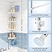 Corner Shower Caddy Tension Pole: Rust Proof 4Tier Shampoo Storage Organizer for Inside Shower - Telescoping Rod Shower Rack for Bathroom and Bathtub - Restroom Floor Standing Bath Rack Holder