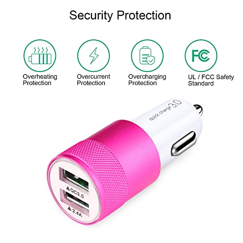 image for FiveBox [5.4A/30W] Fast Car Charger Type C 6ft Cable Compatible for Mo