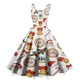 SCBFDI Damen Weihnachtskleid Sexy 50Er Jahre Weihnachtsfeier Silvesterkleid