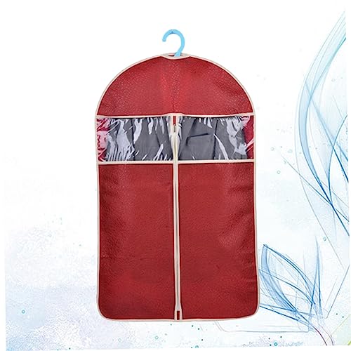 High End Embossing Clothes Cover Bag Dark Red Garment Storage Organizer with Water Resistant Material Self Correcting Zippers for Suits Shirts Coats and More2