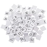 blocco 100 su scarabeo 50 Lettere e numeri serigrafati neri trasparenti, facili da leggere, non facili da indossare