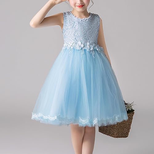 2025 Girls Princess Dress Bridesmade Sleeveless Lace Top Tulle Party Wedding Dresses Elegant Birthday Gown 3-14Y3