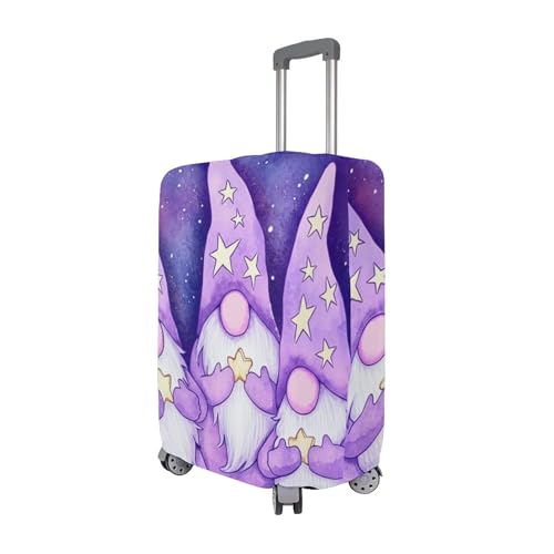 Luggage Protector Custom Suitcase Covers Elastic Animal Print Flight Travel Suitcase Sleeve Cute Purple Gnomes Stars Night, XL, Fits 29-32 Inch Case3