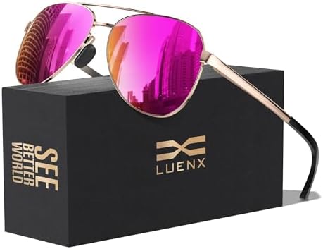 Luenx Aviator Sunglasses Men Polarized Women Classic UV400 Driving