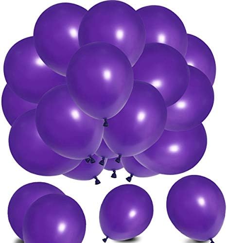 Elecrainbow 12 Inches 320 Grams Thickened Dark Purple Balloons,Purple Party Supplies for Halloween Mermaid Birthday Wedding Baby Shower Bachelorette Anniversary,100 Count
