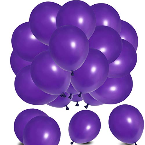 Elecrainbow 12 Inches 320 Grams Thickened Dark Purple Balloons,Purple Party Supplies For Halloween Mermaid Birthday Wedding Baby Shower Bachelorette Anniversary,100 Count #TOP15