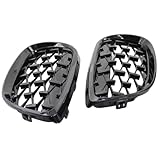 Rejilla Capó Aire Coche Compatible Con Serie 3 E92 E93 Coupé 2006 2007 2008 2009 2010 Parrilla Delantera Tipo Riñón Diamond Meteor(Black)