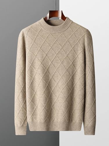 Men's Crew Neck Solid Cashmere Sweater Solid Color Casual Warm Business Knitted Pullover2