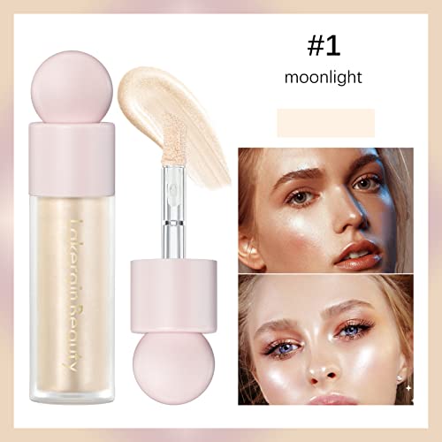 Soyub Liquid Luminizer Blush Makeup, Liquid Illuminator Face Highlighter, Waterproof Long Lasting, Natural Skin Tint,Moisturizing Face Blush Wand For Cheek, Moonlight #TOP1