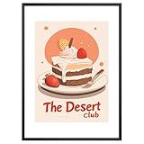 MJ-GRAPHICS® Poster Dessert Club Bilder Küche Bild A4 