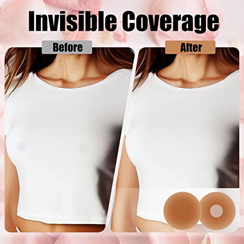 Inkuonte Nipple Cover 3 Pairs For Women-100% Silicone Reusable-Nipple Pasties With Travel Box Black #TOP4